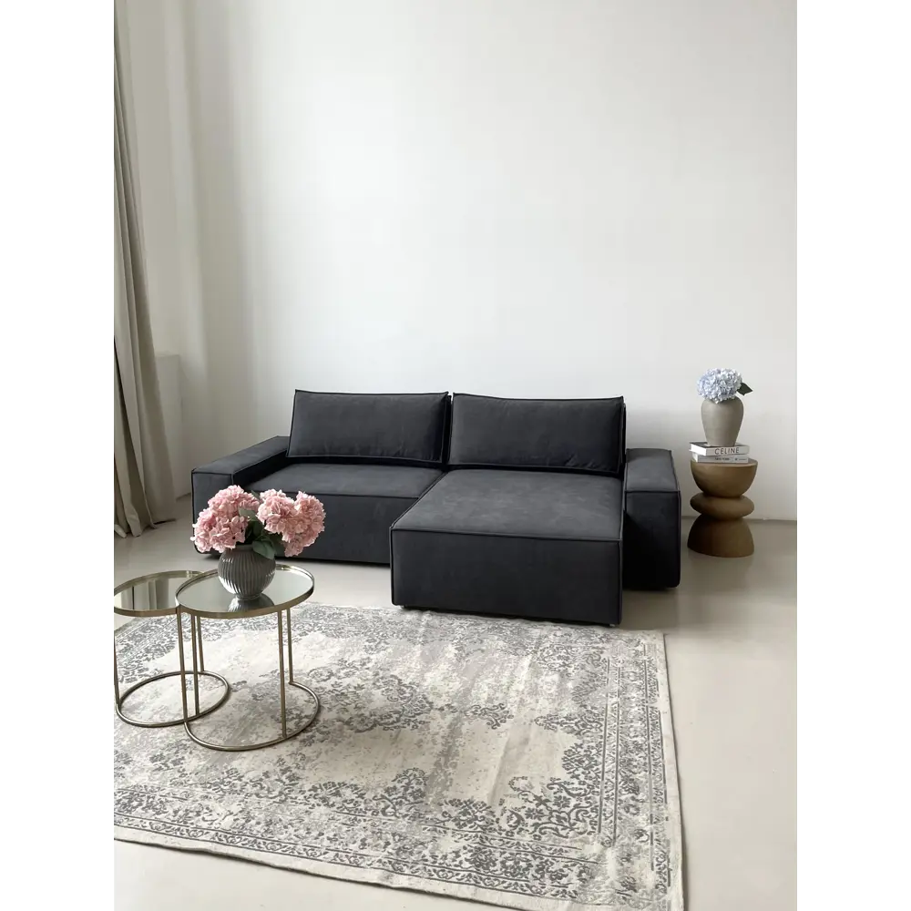 Фото 2 Диван раскладной Mebelroom Brandy 250x80x160 см велюр цвет темно-серый Фото 2 Диван раскладной Mebelroom Brandy 250x80x160 см велюр цвет темно-серый