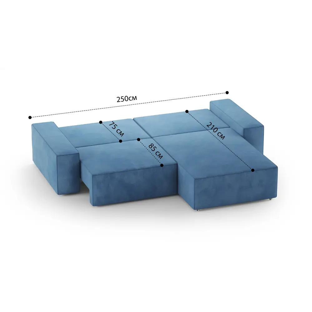 Фото 6 Диван раскладной Mebelroom Велютто 250x80x160 см велюр цвет аквамарин Фото 6 Диван раскладной Mebelroom Велютто 250x80x160 см велюр цвет аквамарин