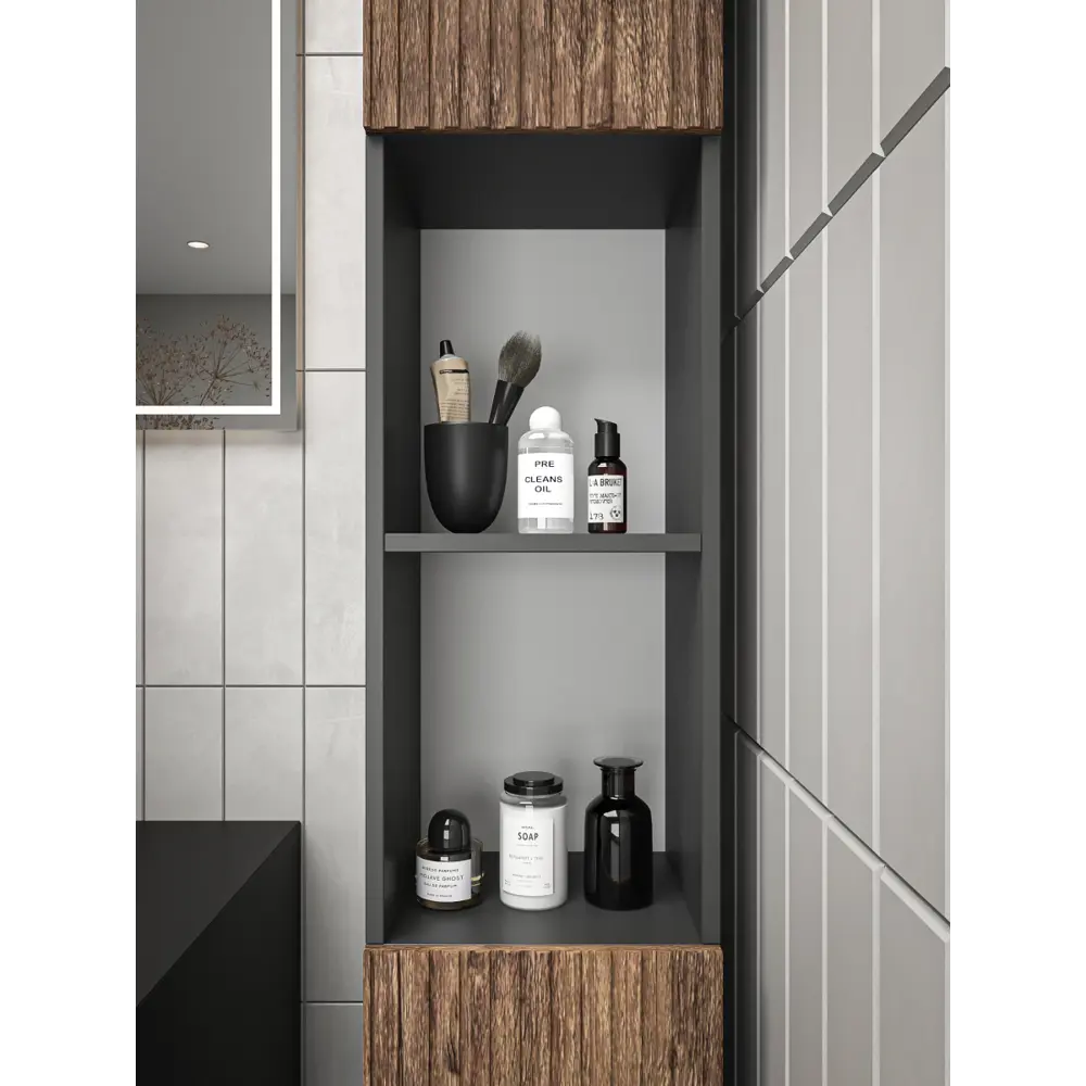 Фото 9 Пенал для ванной Loft 52 узкий 30 см цвет графит-амазония