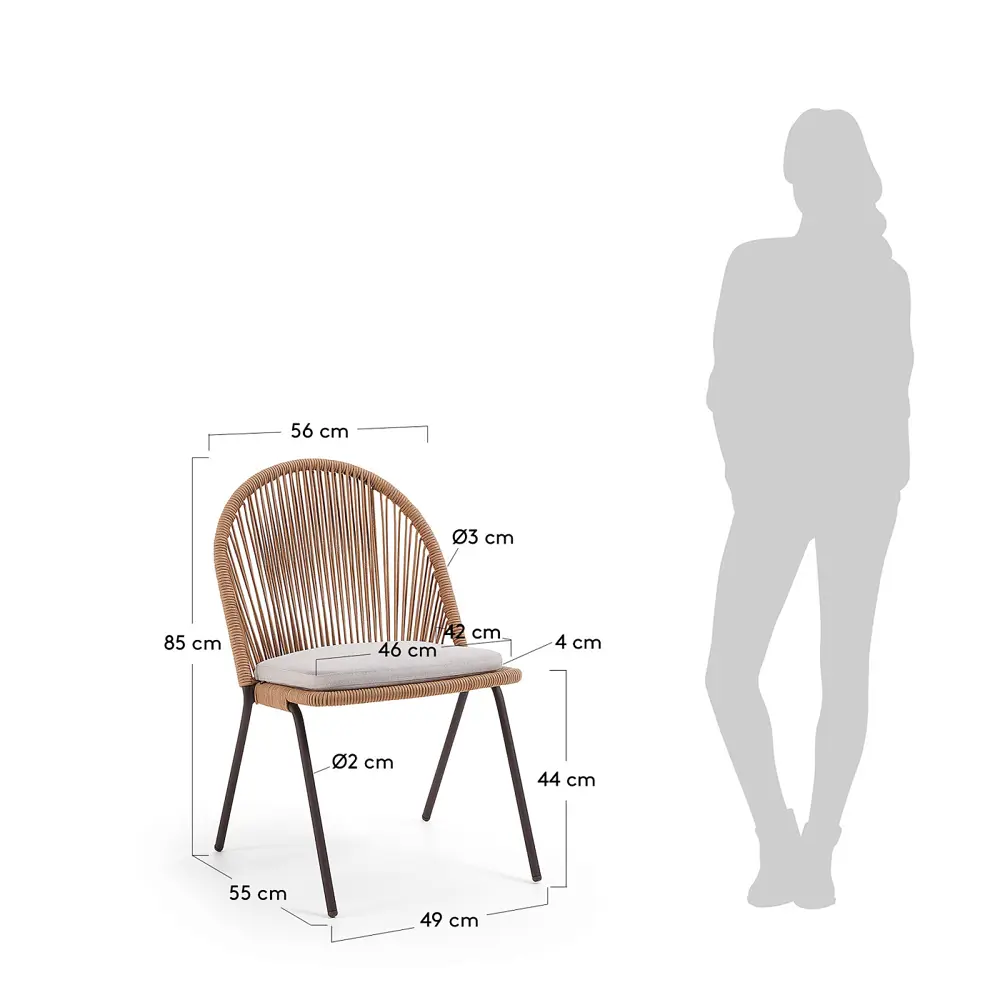 Фото 6 Стул садовый La forma 67769 Shann 55 см x 56 см x 85 см сталь коричневый Фото 6 Стул садовый La forma 67769 Shann 55 см x 56 см x 85 см сталь коричневый