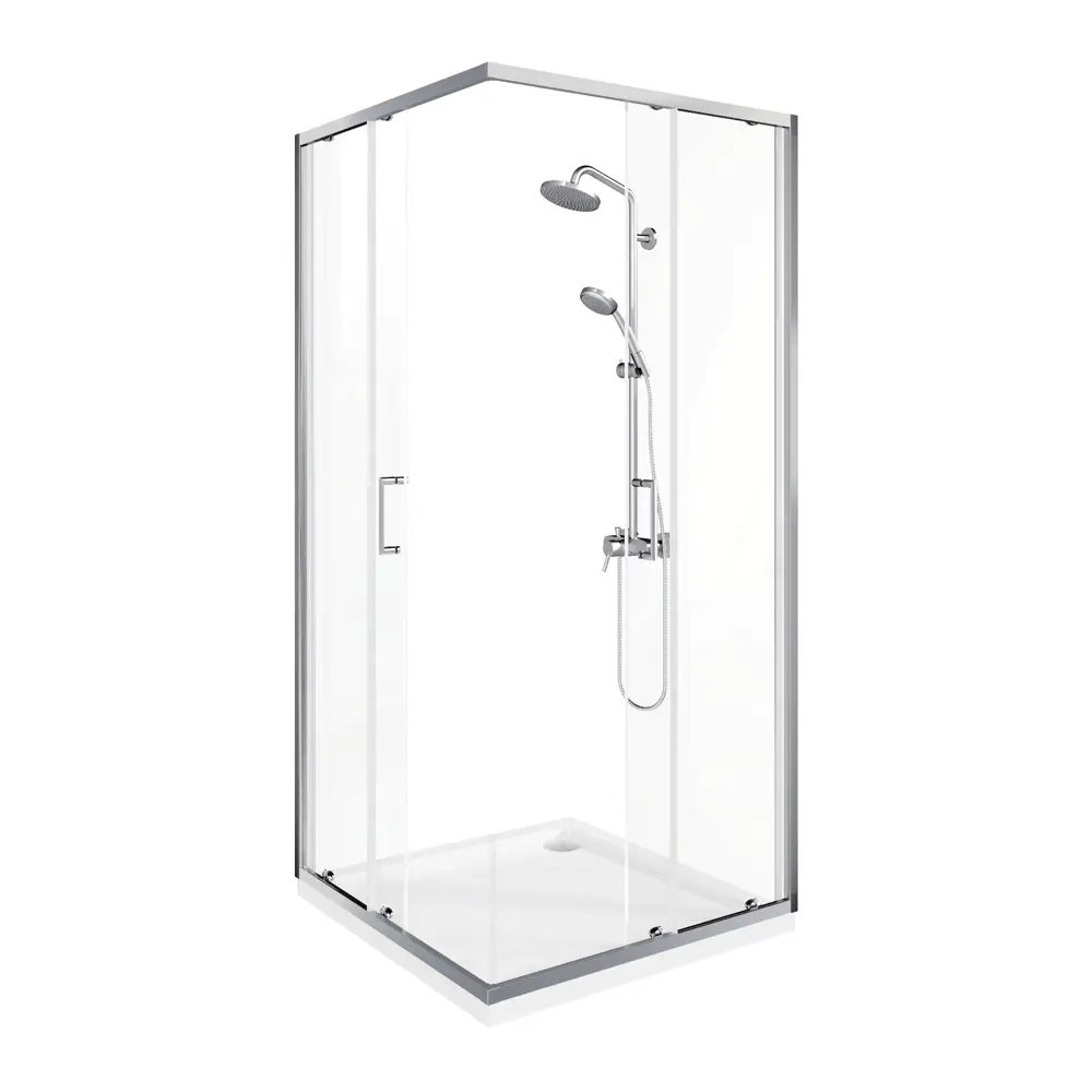 Фото 3 Душевой уголок Good door LITE ЛТ00005 г-образный 90х90см хромированный профиль эффект стекла прозрачное закаленное стекло Фото 3 Душевой уголок Good door LITE ЛТ00005 г-образный 90х90см хромированный профиль эффект стекла прозрачное закаленное стекло