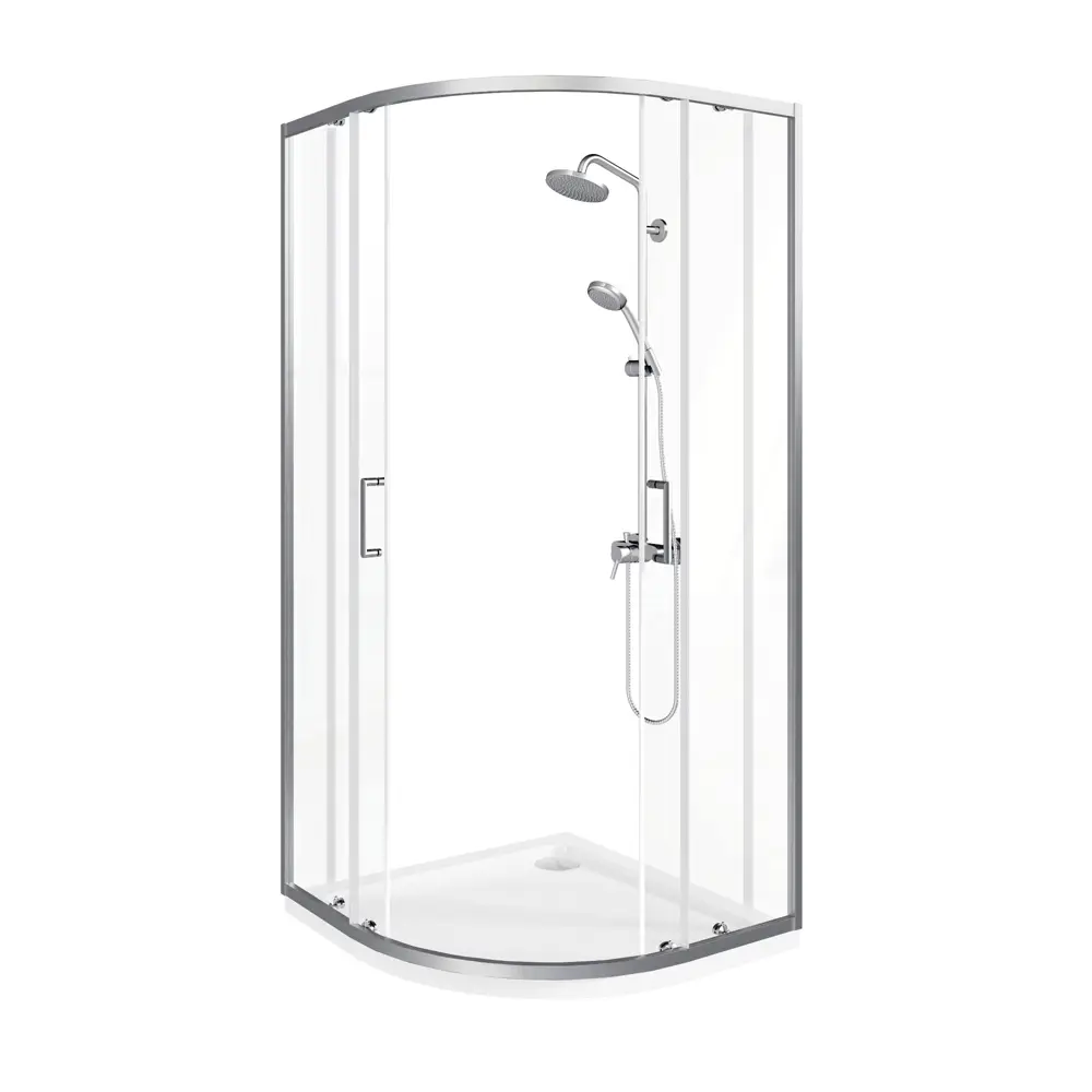 Фото 2 Душевой уголок Good door LITE ЛТ00002 1/4 круга 90х90см хромированный профиль эффект стекла прозрачное закаленное стекло Фото 2 Душевой уголок Good door LITE ЛТ00002 1/4 круга 90х90см хромированный профиль эффект стекла прозрачное закаленное стекло