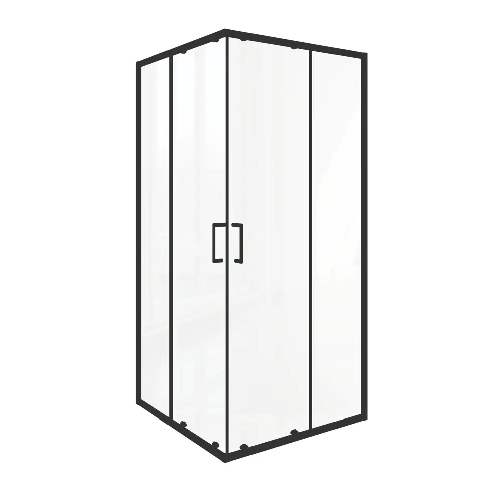 Фото Душевой уголок Good door LITE ЛТ00025 г-образный 80х80см черный профиль эффект стекла прозрачное закаленное стекло Фото Душевой уголок Good door LITE ЛТ00025 г-образный 80х80см черный профиль эффект стекла прозрачное закаленное стекло
