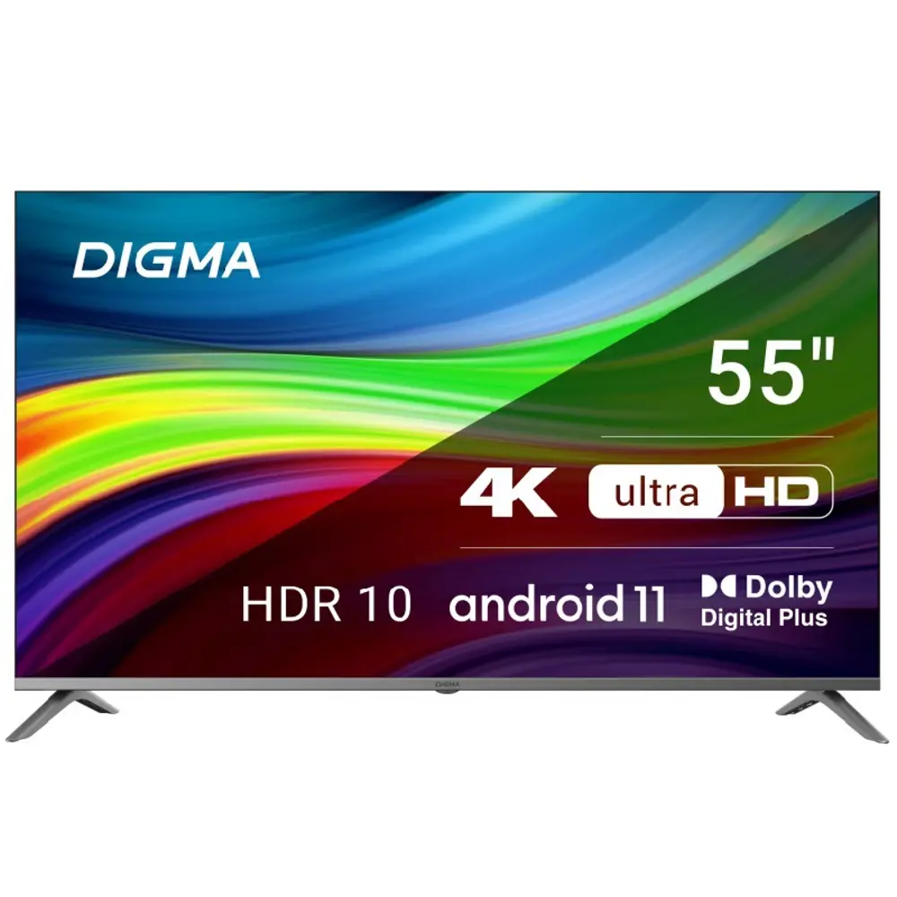 Фото 2 Телевизор Digma DM-LED55UBB41 LED 4K Ultra HD 55" 140 см цвет темно-серебристый Фото 2 Телевизор Digma DM-LED55UBB41 LED 4K Ultra HD 55" 140 см цвет темно-серебристый