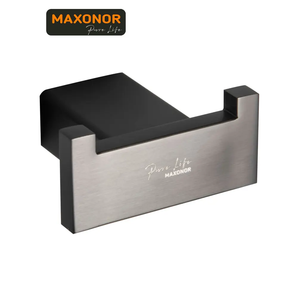 Фото 3 Крючок Maxonor Pure Life PL2005-2, цвет графит матовый Фото 3 Крючок Maxonor Pure Life PL2005-2, цвет графит матовый