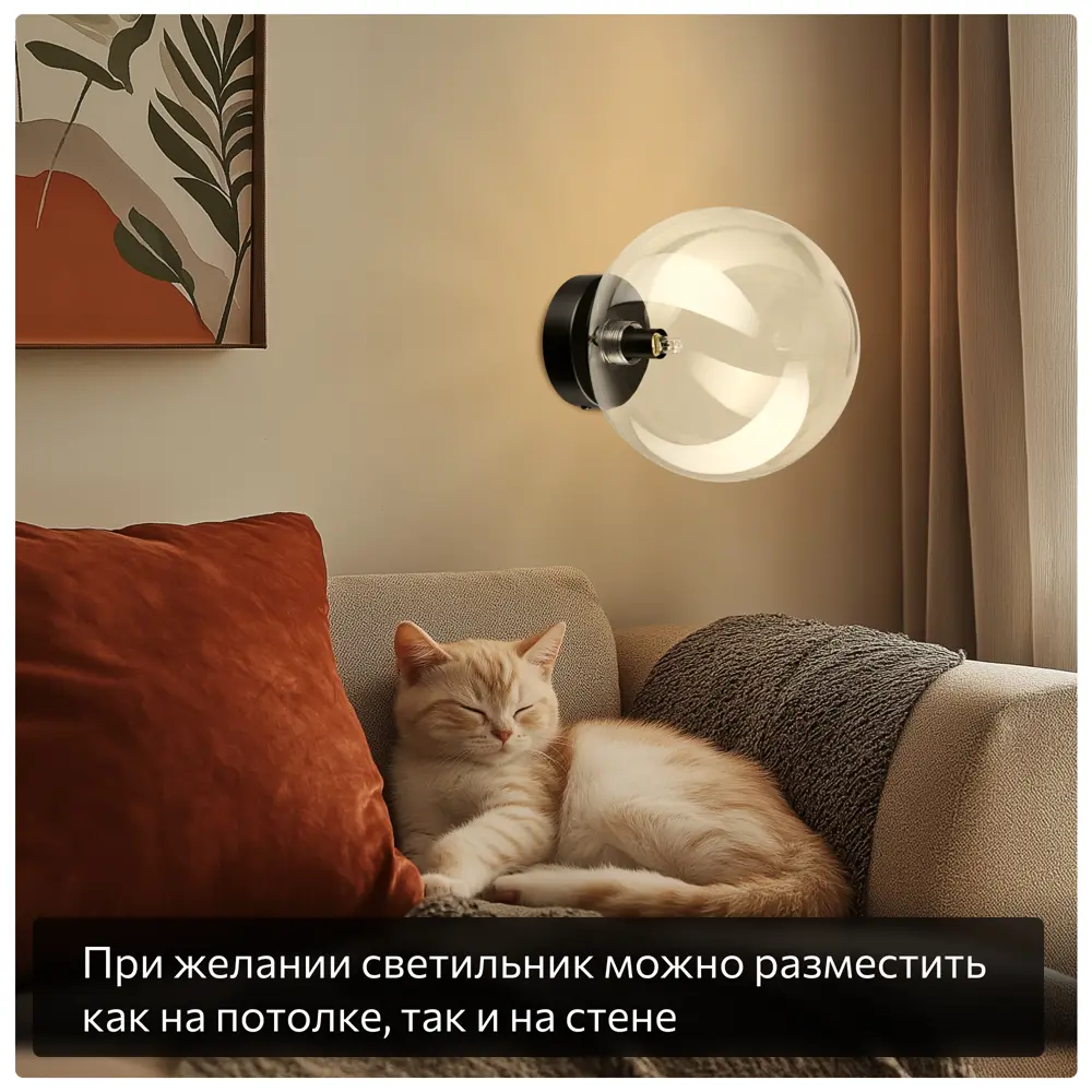 Фото 3 Светильник настенно-потолочный Citilux Orton Cl202511 1 лампы 2 м² цвет черный Фото 3 Светильник настенно-потолочный Citilux Orton Cl202511 1 лампы 2 м² цвет черный