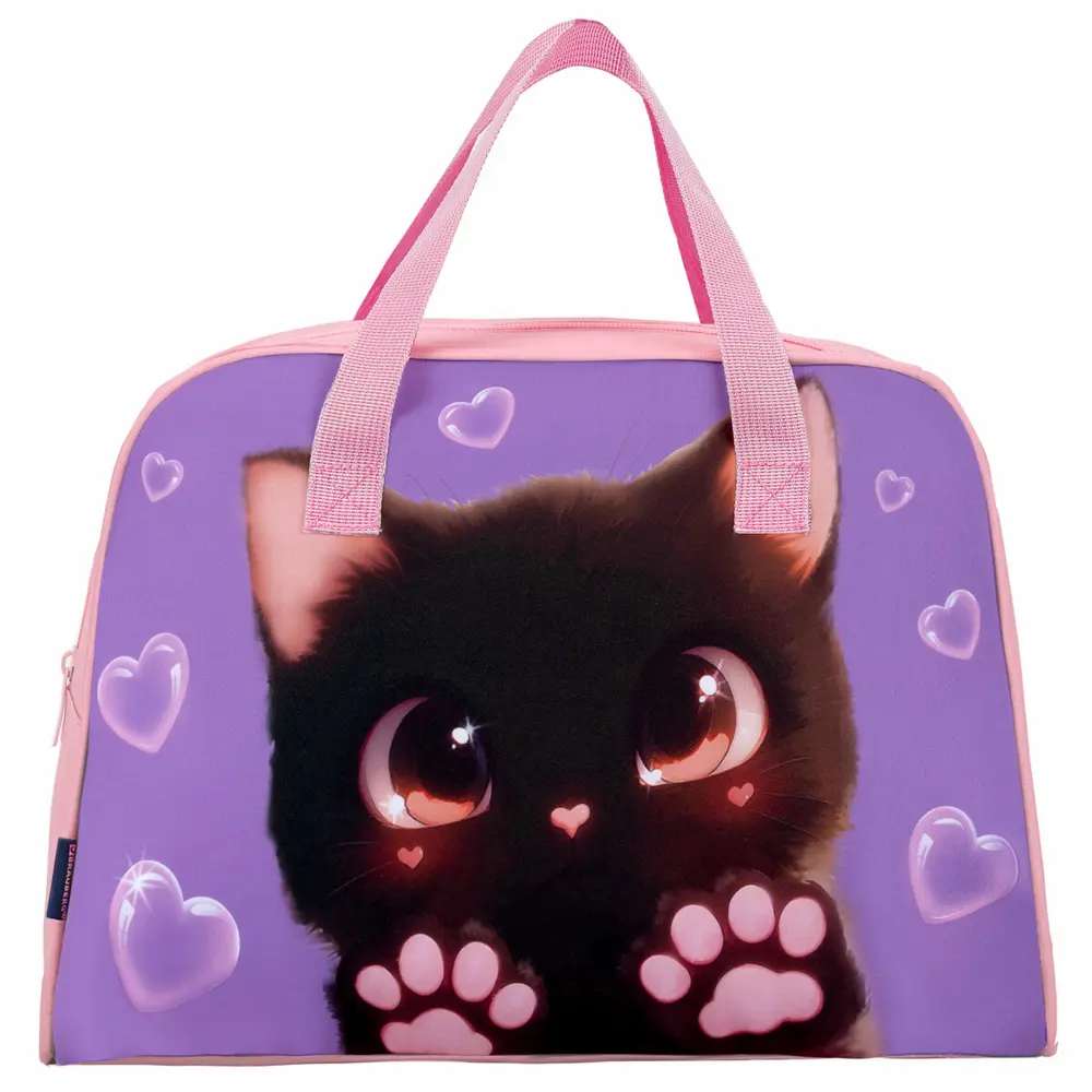 Фото 2 Сумка для занятий Brauberg Paw prints 35x25x15 см полиэстер цвет розовый Фото 2 Сумка для занятий Brauberg Paw prints 35x25x15 см полиэстер цвет розовый