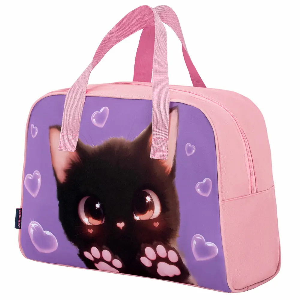 Фото Сумка для занятий Brauberg Paw prints 35x25x15 см полиэстер цвет розовый Фото Сумка для занятий Brauberg Paw prints 35x25x15 см полиэстер цвет розовый