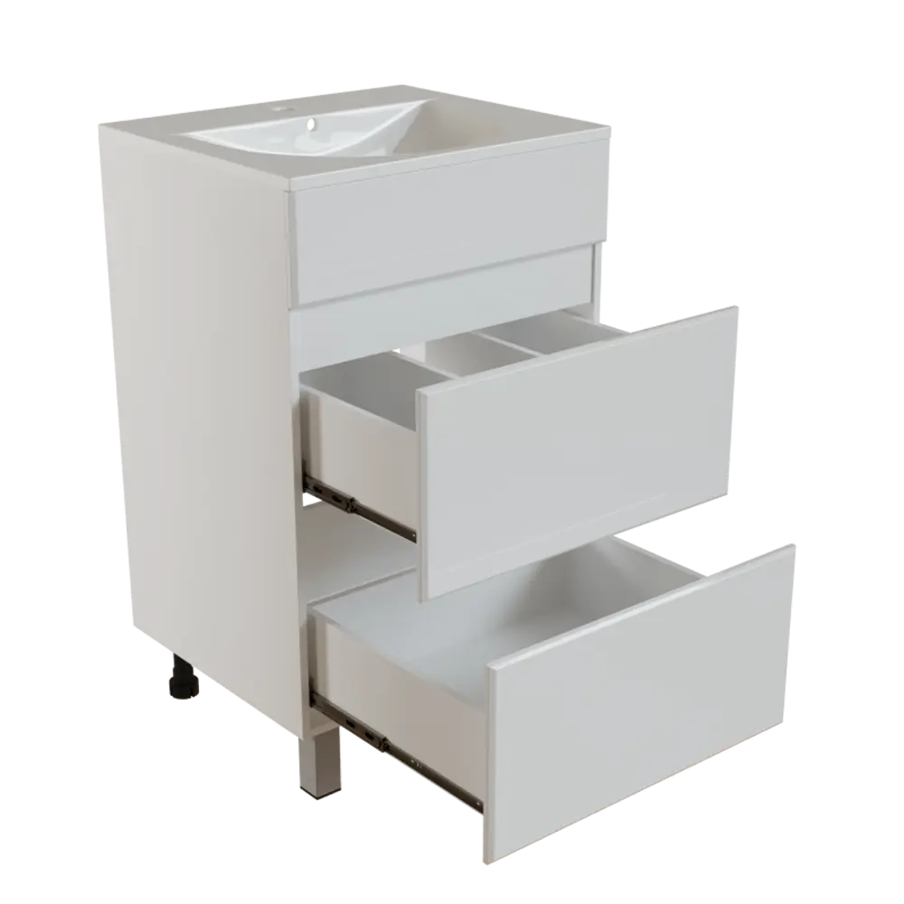 Фото 2 Тумба для ванной Mixline Брикс-50 2 ящика под раковину Breeze 50 мебельный Sanita Luxe