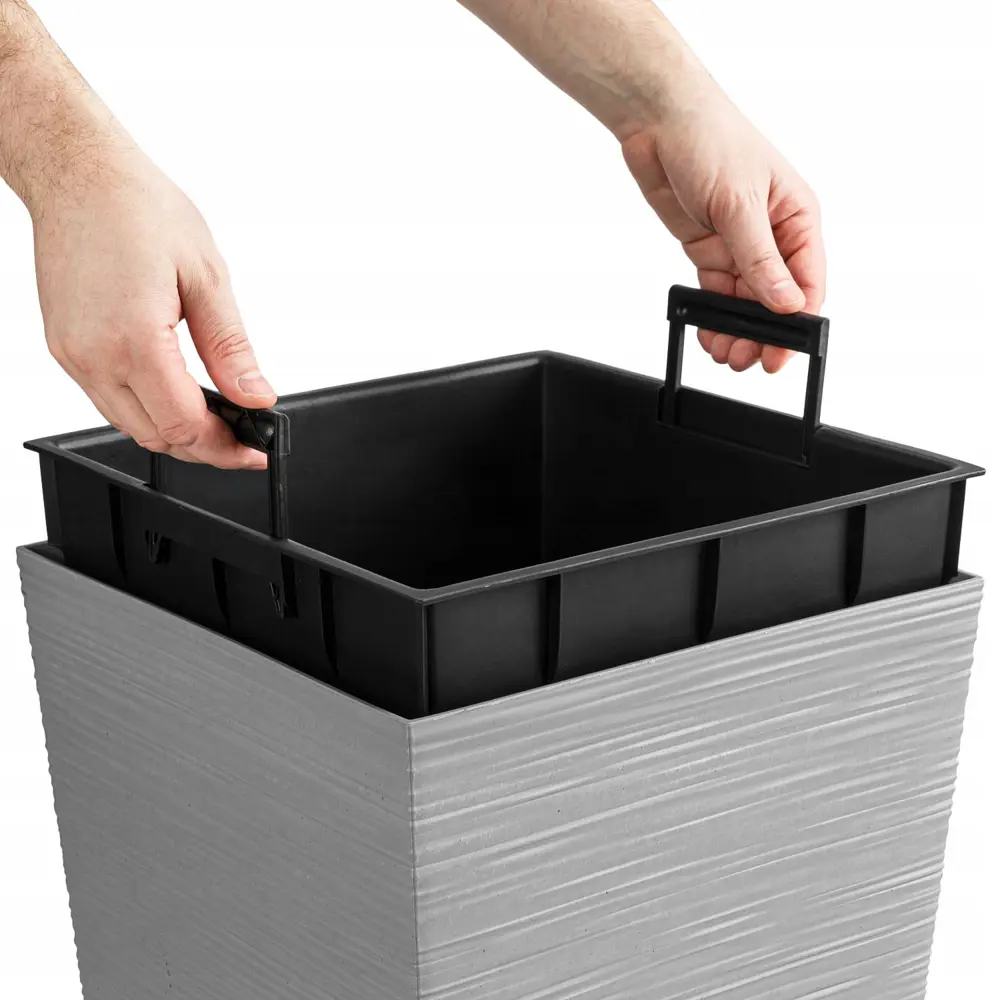 Фото 3 Кашпо Prosperplast d 34.5 см 66 см 60 л пластик серый/серебристый Фото 3 Кашпо Prosperplast d 34.5 см 66 см 60 л пластик серый/серебристый