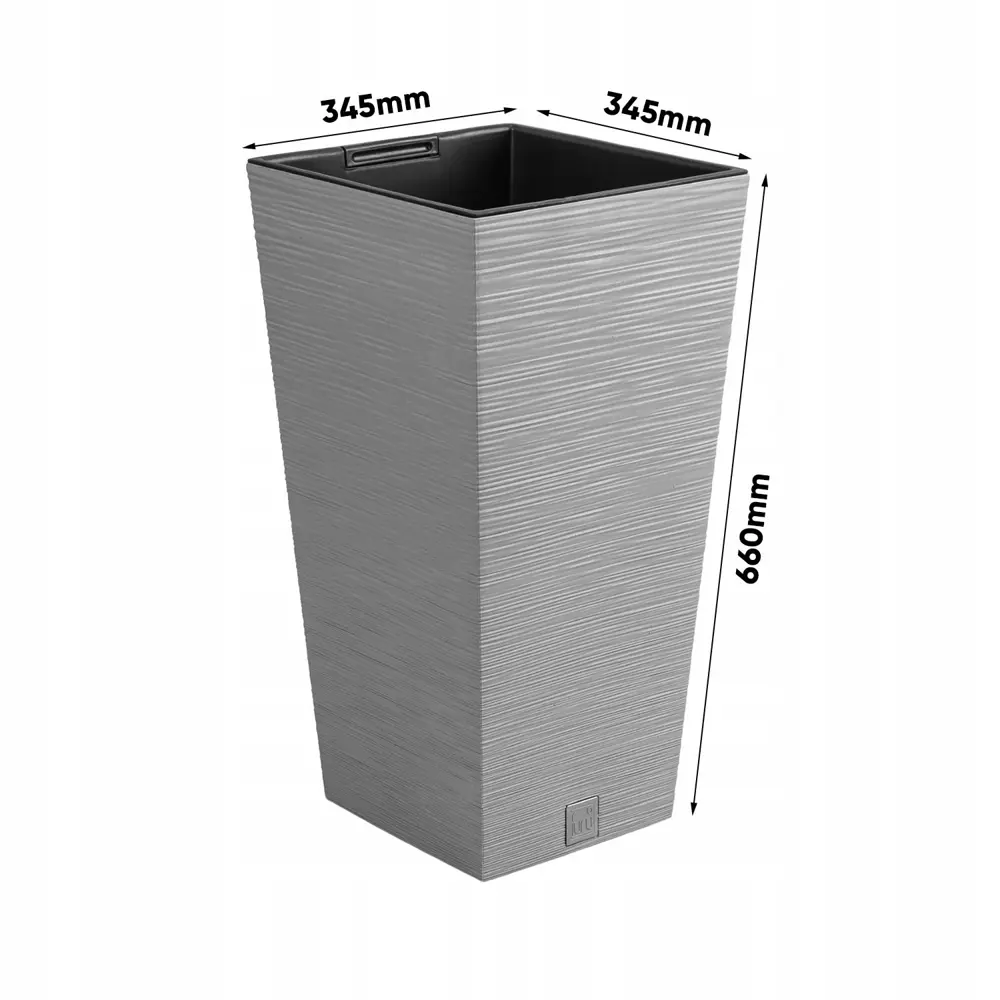 Фото 2 Кашпо Prosperplast d 34.5 см 66 см 60 л пластик серый/серебристый Фото 2 Кашпо Prosperplast d 34.5 см 66 см 60 л пластик серый/серебристый