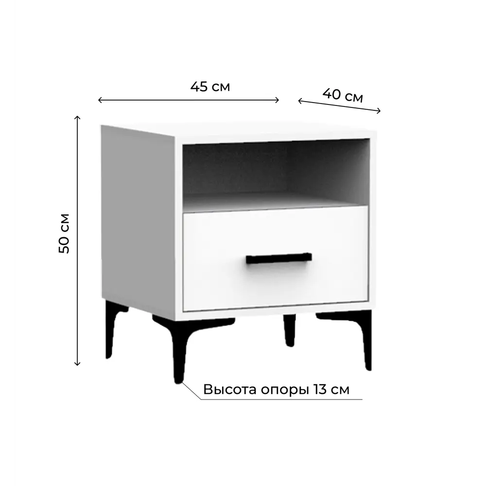 Фото 2 Тумба прикроватная Эверест Лофт 45x50x40 см 1 ящик ЛДСП цвет цемент темный/цемент светлый Фото 2 Тумба прикроватная Эверест Лофт 45x50x40 см 1 ящик ЛДСП цвет цемент темный/цемент светлый