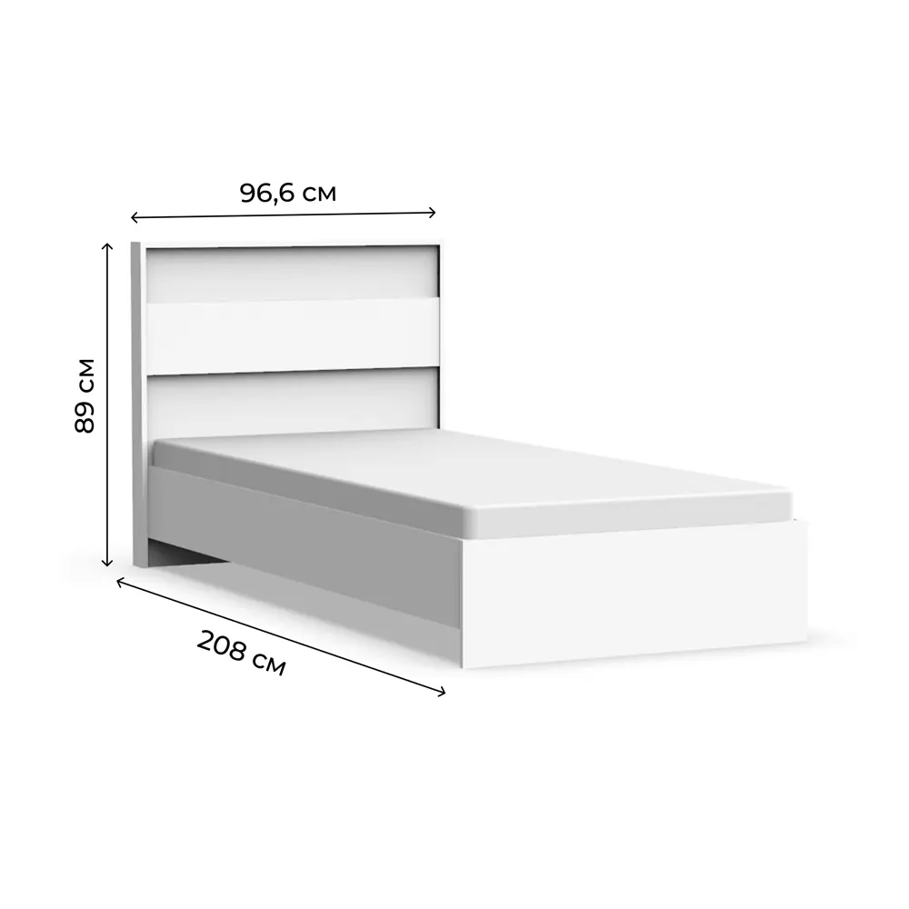 Фото 3 Кровать Эверест Лофт 96.6x89x208 см ЛДСП цвет цемент тёмный/цемент светлый