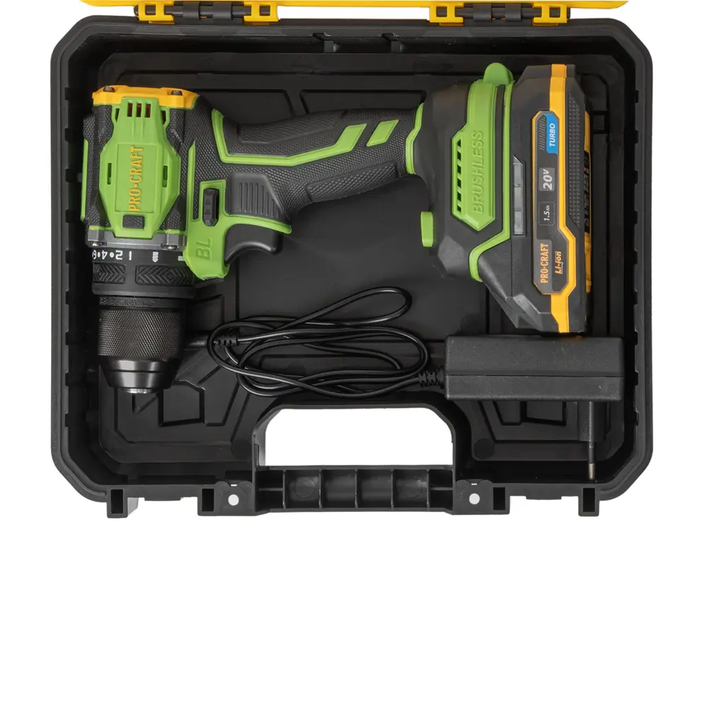 Фото 10 Дрель-шуруповерт аккумуляторная бесщёточная Procraft Pa18Pro, 20 В Li-ion 2x1.5 Ач Фото 10 Дрель-шуруповерт аккумуляторная бесщёточная Procraft Pa18Pro, 20 В Li-ion 2x1.5 Ач