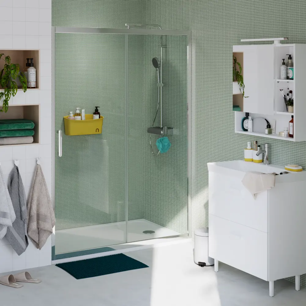 Фото 33 Комплект стекол для раздвижной душевой двери Sensea Easy 130 см прозрачное стекло цвет профиля на выбор Фото 33 Комплект стекол для раздвижной душевой двери Sensea Easy 130 см прозрачное стекло цвет профиля на выбор