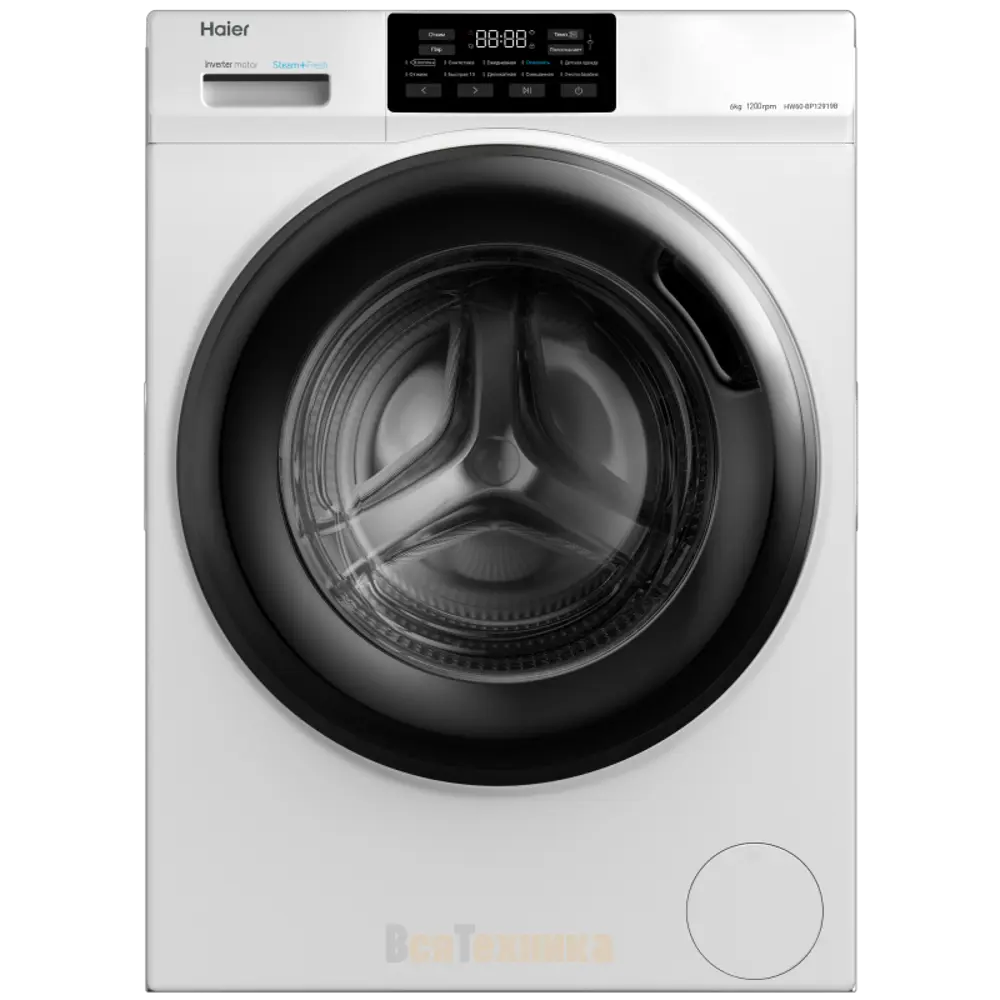 Фото Стиральная машина Haier Hw60-bp12919b 59.5x85x39.4 см 6 кг цвет белый Фото Стиральная машина Haier Hw60-bp12919b 59.5x85x39.4 см 6 кг цвет белый