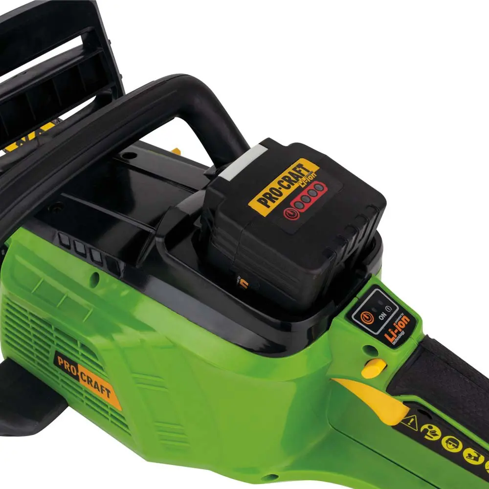 Фото 6 Пила аккумуляторная бесщёточная Procraft Pka-40li 40 В шина 35 см 1x4 Ач АКБ и ЗУ в комплекте Фото 6 Пила аккумуляторная бесщёточная Procraft Pka-40li 40 В шина 35 см 1x4 Ач АКБ и ЗУ в комплекте