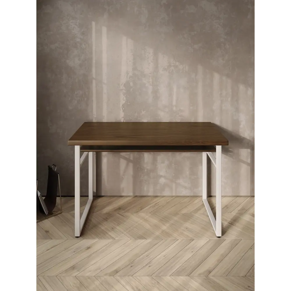Фото 3 Стол компьютерный Solarius Loft 60x78x90 см сталь и дерево цвет белый/темный дуб Фото 3 Стол компьютерный Solarius Loft 60x78x90 см сталь и дерево цвет белый/темный дуб