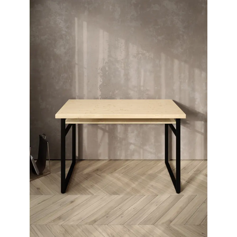 Фото 3 Стол компьютерный Solarius Loft 60x78x110 см сталь и дерево цвет черный/натуральный Фото 3 Стол компьютерный Solarius Loft 60x78x110 см сталь и дерево цвет черный/натуральный