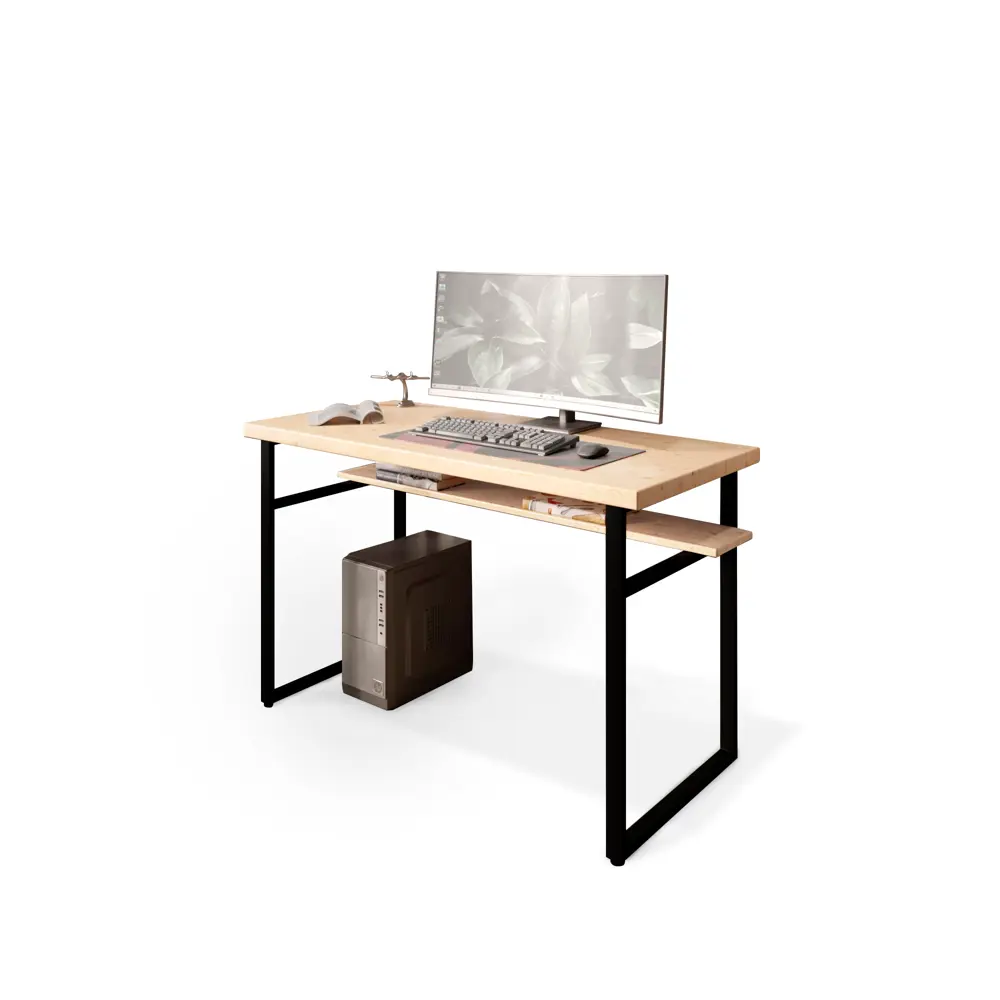 Фото 2 Стол компьютерный Solarius Loft 60x78x130 см сталь и дерево цвет черный/натуральный Фото 2 Стол компьютерный Solarius Loft 60x78x130 см сталь и дерево цвет черный/натуральный