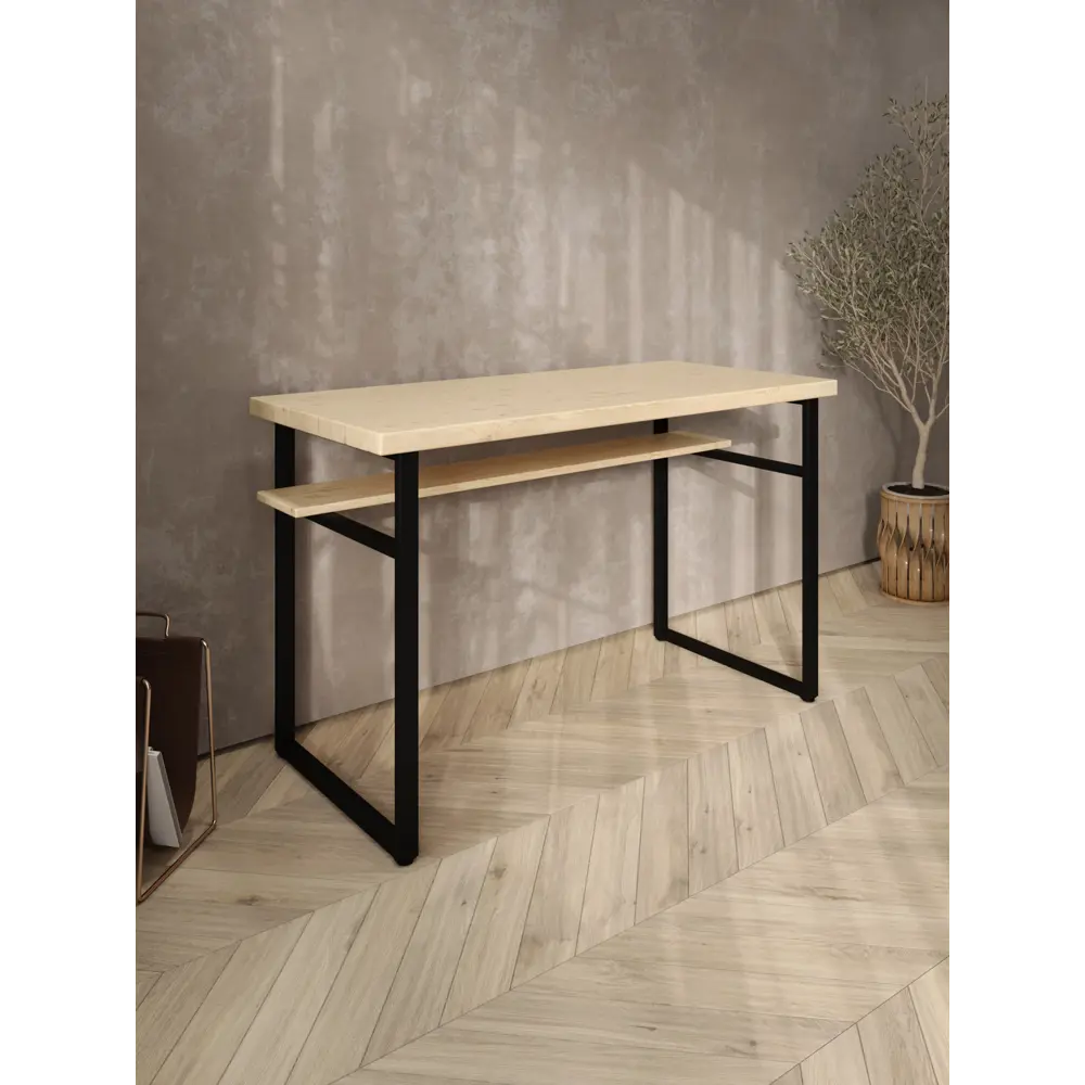 Фото 4 Стол компьютерный Solarius Loft 60x78x140 см сталь и дерево цвет черный/натуральный Фото 4 Стол компьютерный Solarius Loft 60x78x140 см сталь и дерево цвет черный/натуральный