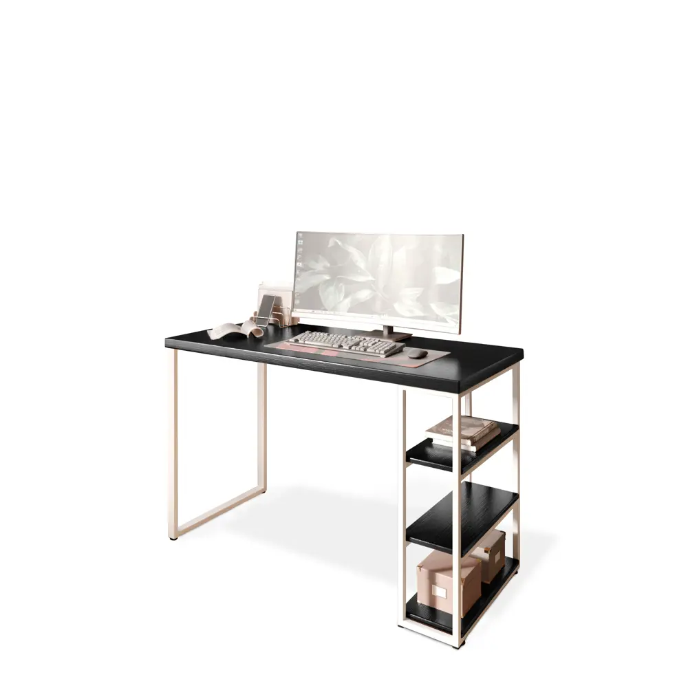 Фото 2 Стол письменный Solarius Loft 60x76.5x140 см сталь и дерево лофт ножки цвет белый/оникс Фото 2 Стол письменный Solarius Loft 60x76.5x140 см сталь и дерево лофт ножки цвет белый/оникс