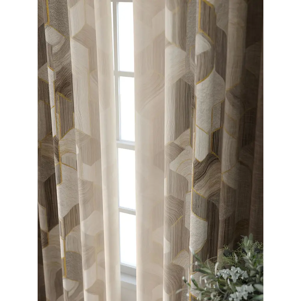 Фото 3 Комплект штор Comfy way Форнерс - 276 - 260 см CW709276260-260 на шторной ленте 260x150 см цвет бежевый Фото 3 Комплект штор Comfy way Форнерс - 276 - 260 см CW709276260-260 на шторной ленте 260x150 см цвет бежевый
