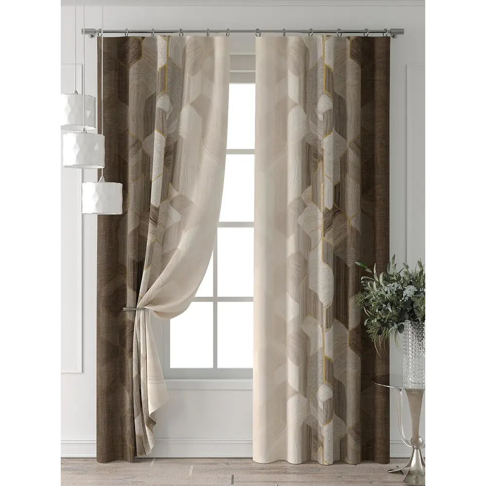 Фото 7 Комплект штор Comfy way Форнерс - 276 - 260 см CW709276260-260 на шторной ленте 260x150 см цвет бежевый Фото 7 Комплект штор Comfy way Форнерс - 276 - 260 см CW709276260-260 на шторной ленте 260x150 см цвет бежевый