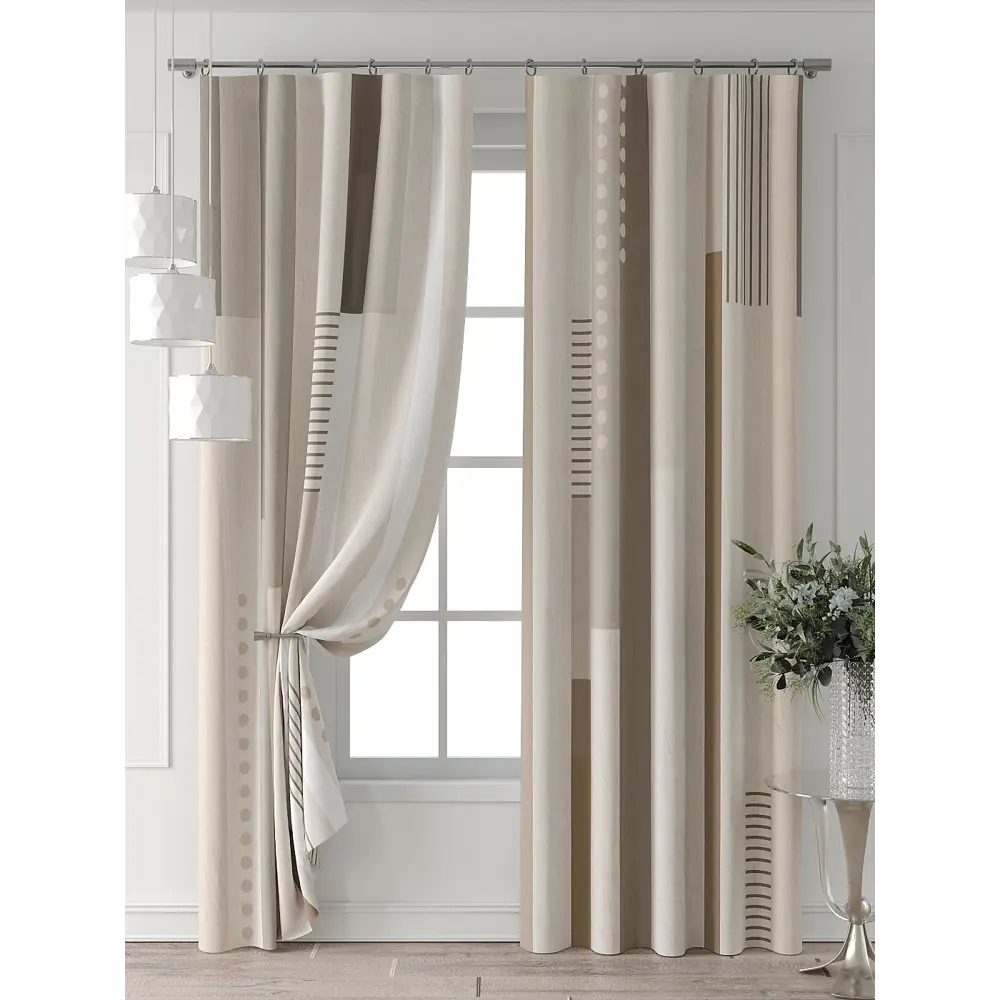 Фото 7 Комплект штор Comfy way Форнерс - 241 - 260 см CW709241260-260 на шторной ленте 260x150 см цвет бежевый Фото 7 Комплект штор Comfy way Форнерс - 241 - 260 см CW709241260-260 на шторной ленте 260x150 см цвет бежевый