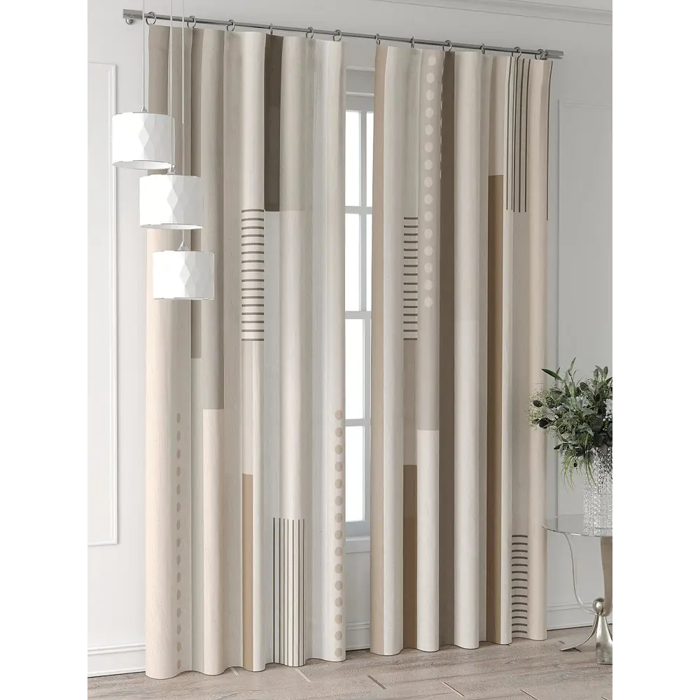 Фото 4 Комплект штор Comfy way Форнерс - 241 - 260 см CW709241260-260 на шторной ленте 260x150 см цвет бежевый Фото 4 Комплект штор Comfy way Форнерс - 241 - 260 см CW709241260-260 на шторной ленте 260x150 см цвет бежевый