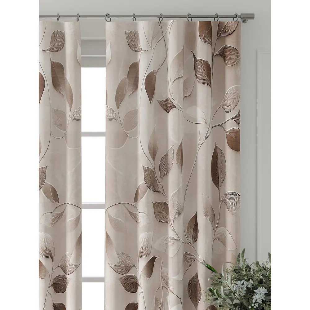 Фото 5 Комплект штор Comfy way Форнерс - 243 - 260 см CW709243260-260 на шторной ленте 260x150 см цвет бежевый Фото 5 Комплект штор Comfy way Форнерс - 243 - 260 см CW709243260-260 на шторной ленте 260x150 см цвет бежевый