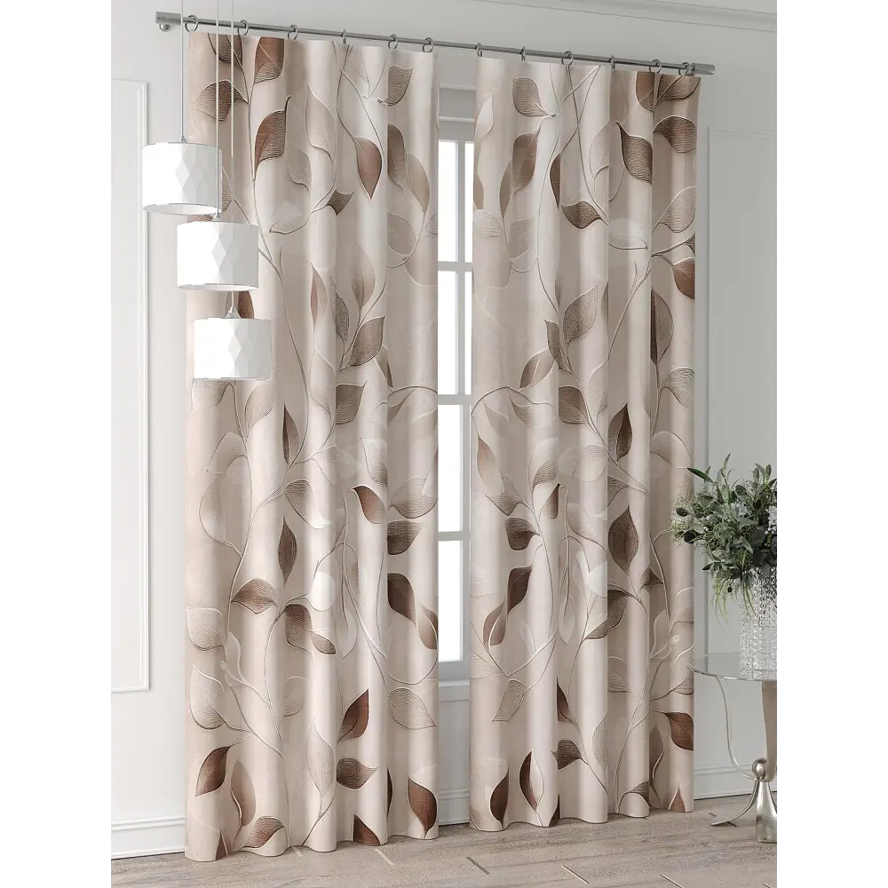 Фото 4 Комплект штор Comfy way Форнерс - 243 - 260 см CW709243260-260 на шторной ленте 260x150 см цвет бежевый Фото 4 Комплект штор Comfy way Форнерс - 243 - 260 см CW709243260-260 на шторной ленте 260x150 см цвет бежевый