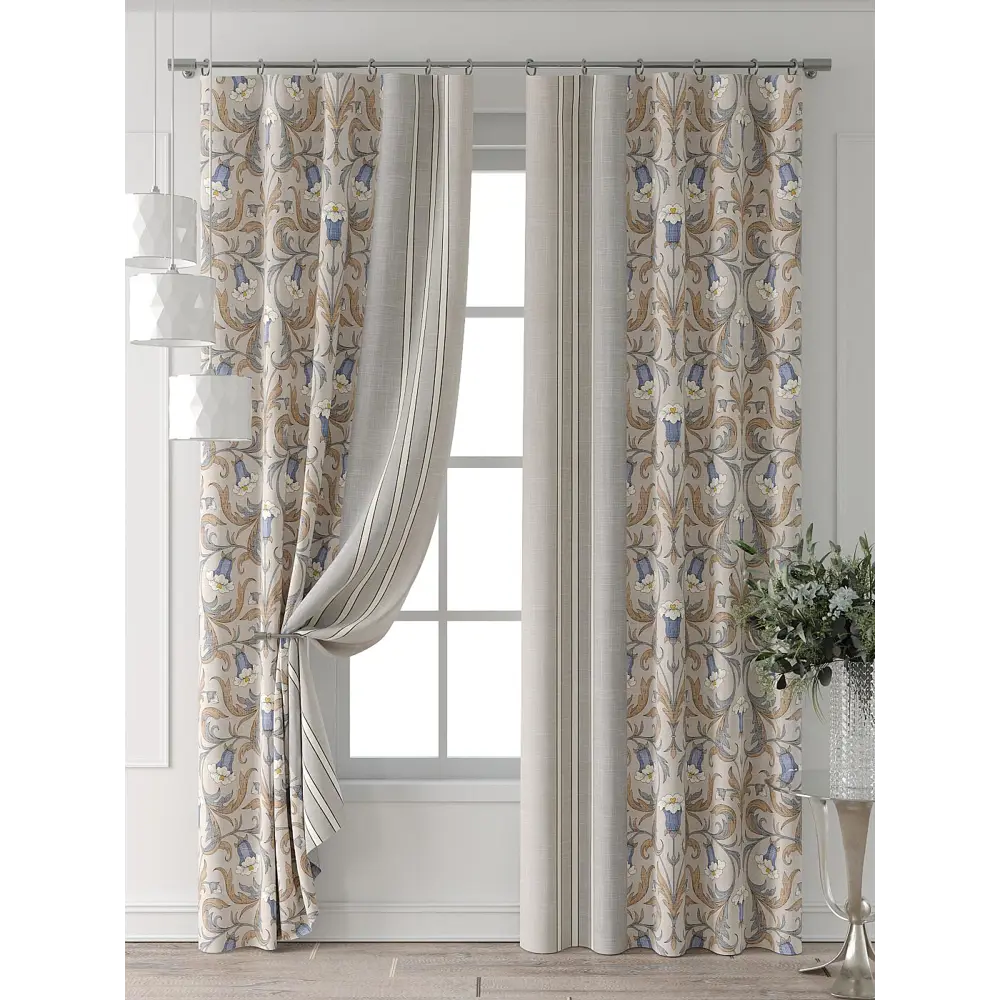 Фото 7 Комплект штор Comfy way Форнерс - 247 - 260 см CW709247260-260 на шторной ленте 260x150 см цвет бежевый Фото 7 Комплект штор Comfy way Форнерс - 247 - 260 см CW709247260-260 на шторной ленте 260x150 см цвет бежевый