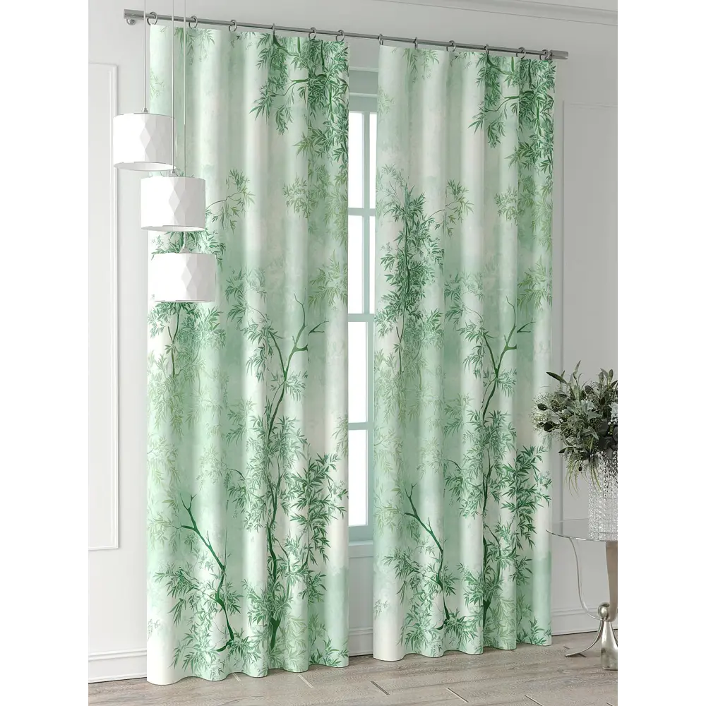 Фото 4 Комплект штор Comfy way Форнерс - 223 - 260 см CW709223260-260 на шторной ленте 260x150 см цвет зеленый Фото 4 Комплект штор Comfy way Форнерс - 223 - 260 см CW709223260-260 на шторной ленте 260x150 см цвет зеленый