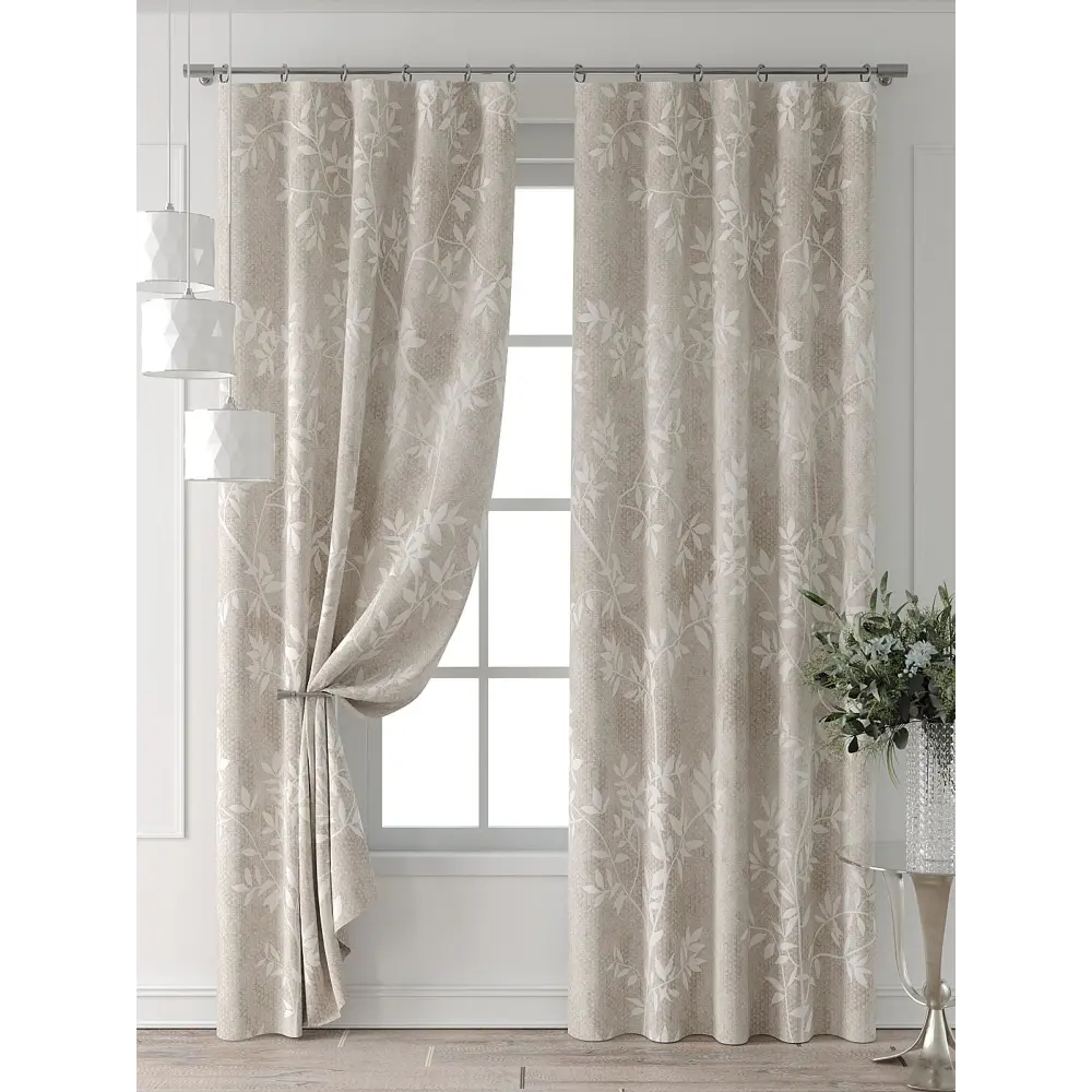 Фото 7 Комплект штор Comfy way Форнерс - 228 - 240 см CW709228240-240 на шторной ленте 240x150 см цвет бежевый Фото 7 Комплект штор Comfy way Форнерс - 228 - 240 см CW709228240-240 на шторной ленте 240x150 см цвет бежевый