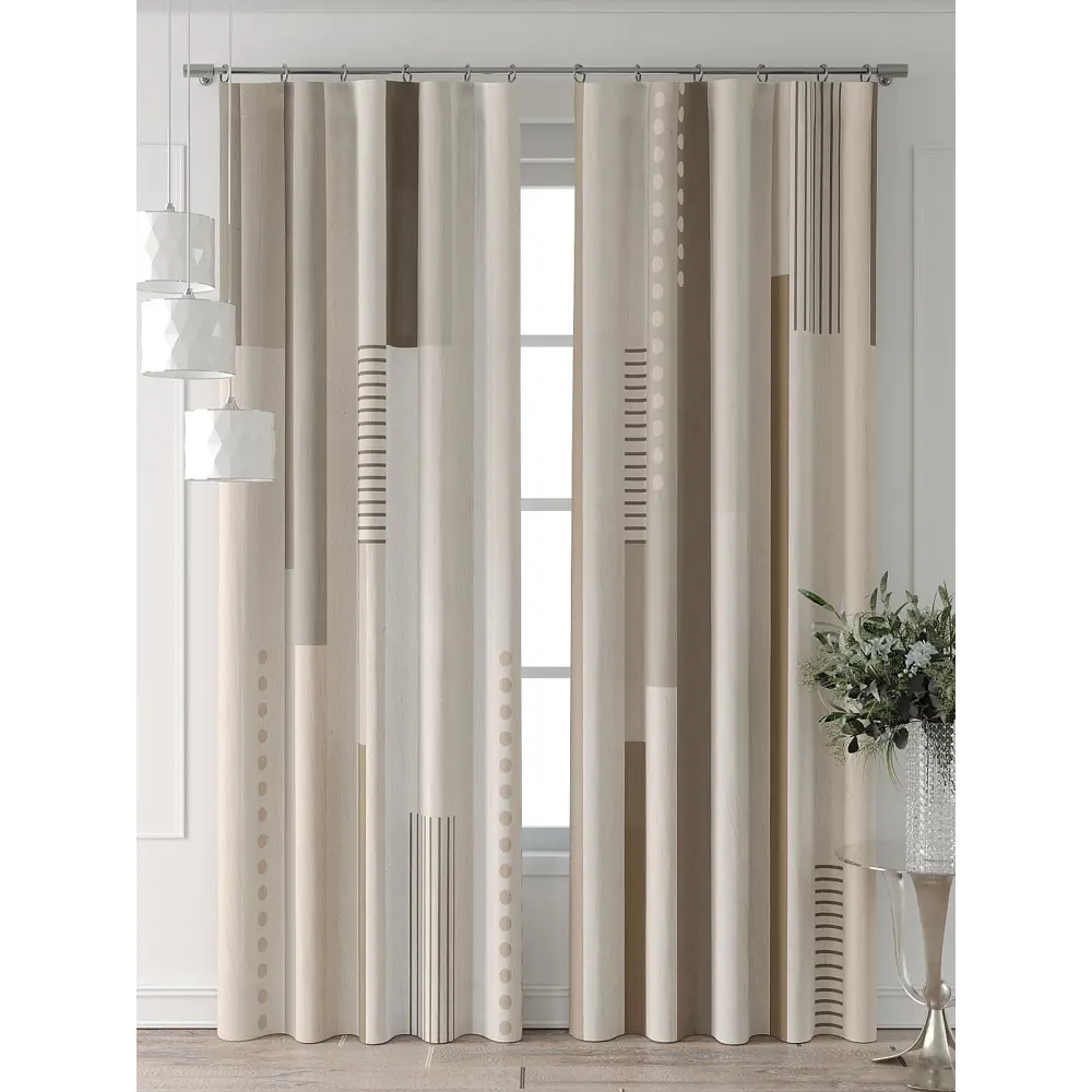 Фото 2 Комплект штор Comfy way Форнерс - 241 - 240 см CW709241240-240 на шторной ленте 240x150 см цвет бежевый Фото 2 Комплект штор Comfy way Форнерс - 241 - 240 см CW709241240-240 на шторной ленте 240x150 см цвет бежевый