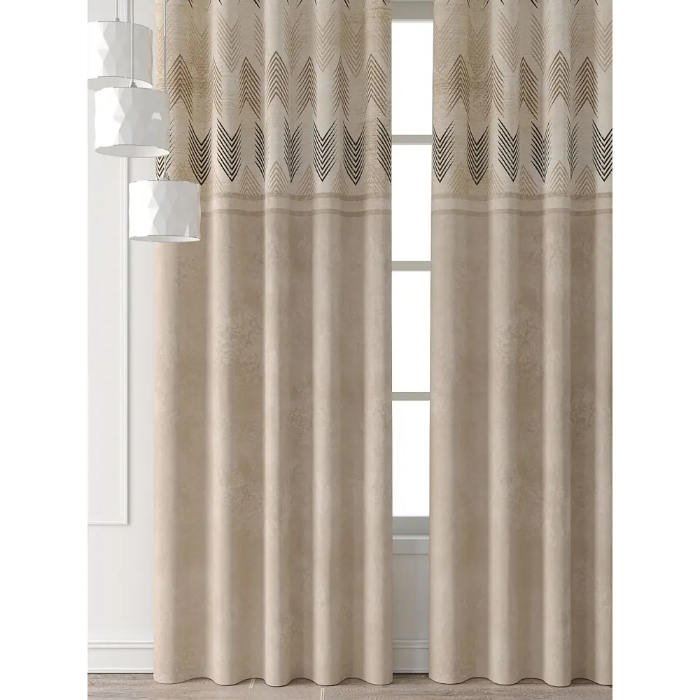 Фото 6 Комплект штор Comfy way Форнерс - 264 - 240 см CW709264240-240 на шторной ленте 240x150 см цвет бежевый Фото 6 Комплект штор Comfy way Форнерс - 264 - 240 см CW709264240-240 на шторной ленте 240x150 см цвет бежевый