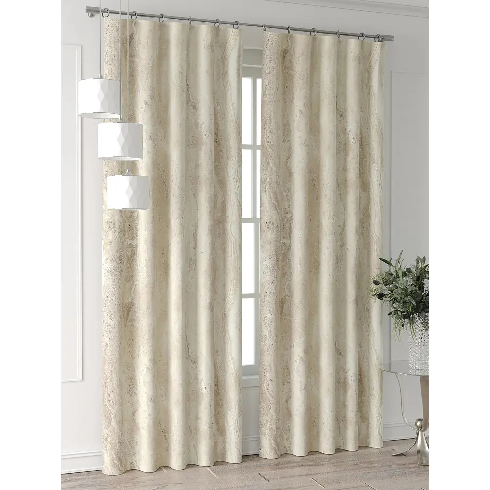 Фото 4 Комплект штор Comfy way Форнерс - 266 - 240 см CW709266240-240 на шторной ленте 240x150 см цвет бежевый Фото 4 Комплект штор Comfy way Форнерс - 266 - 240 см CW709266240-240 на шторной ленте 240x150 см цвет бежевый