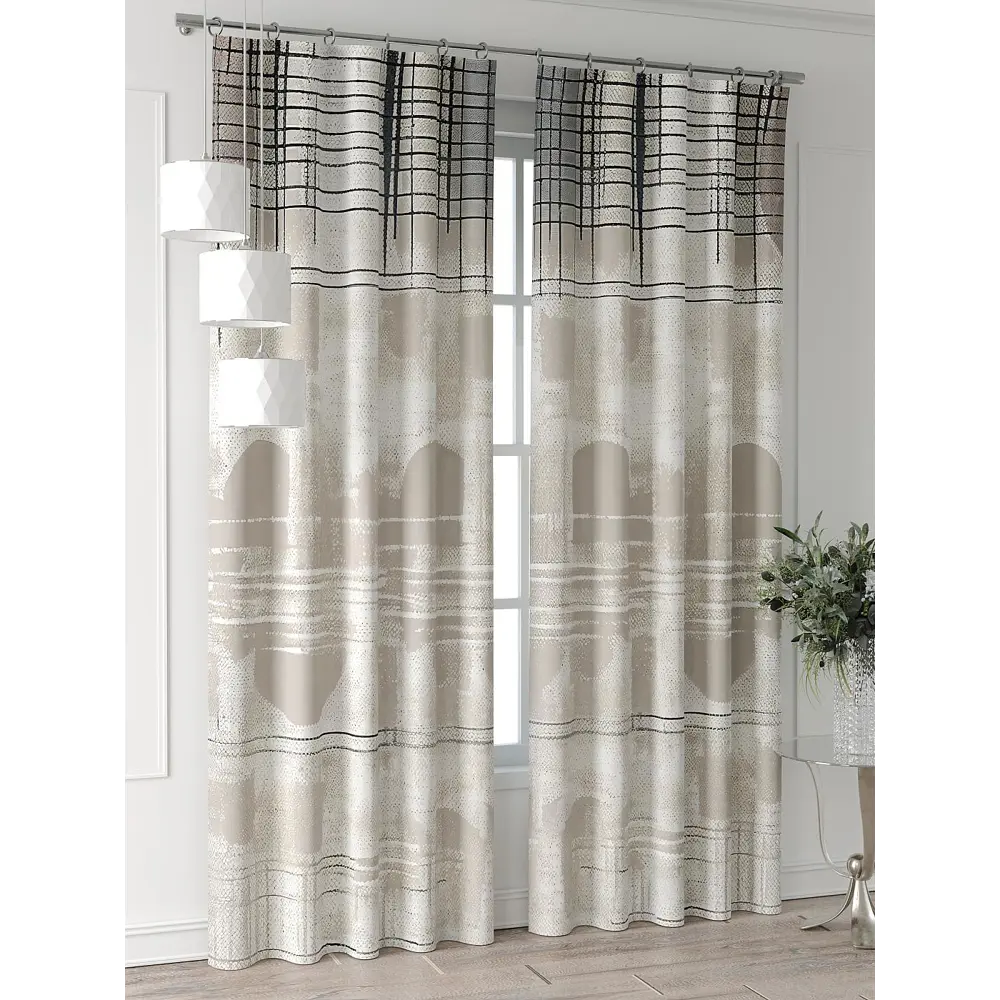 Фото 4 Комплект штор Comfy way Форнерс - 270 - 240 см CW709270240-240 на шторной ленте 240x150 см цвет бежевый Фото 4 Комплект штор Comfy way Форнерс - 270 - 240 см CW709270240-240 на шторной ленте 240x150 см цвет бежевый