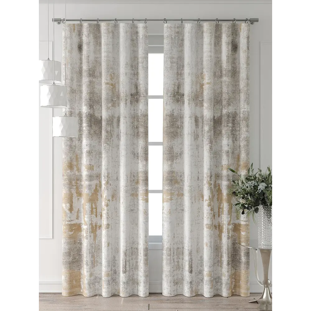 Фото 2 Комплект штор Comfy way Форнерс - 271 - 240 см CW709271240-240 на шторной ленте 240x150 см цвет бежевый Фото 2 Комплект штор Comfy way Форнерс - 271 - 240 см CW709271240-240 на шторной ленте 240x150 см цвет бежевый