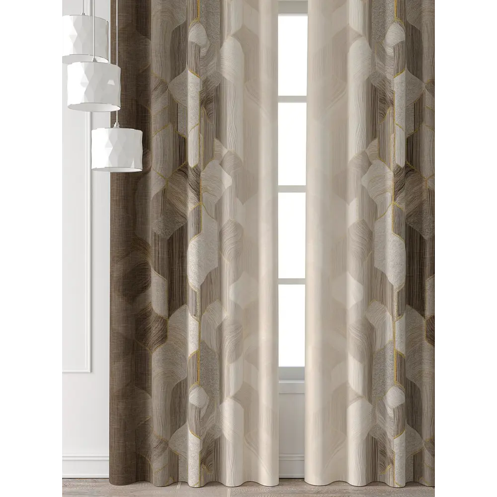 Фото 6 Комплект штор Comfy way Форнерс - 276 - 240 см CW709276240-240 на шторной ленте 240x150 см цвет бежевый Фото 6 Комплект штор Comfy way Форнерс - 276 - 240 см CW709276240-240 на шторной ленте 240x150 см цвет бежевый