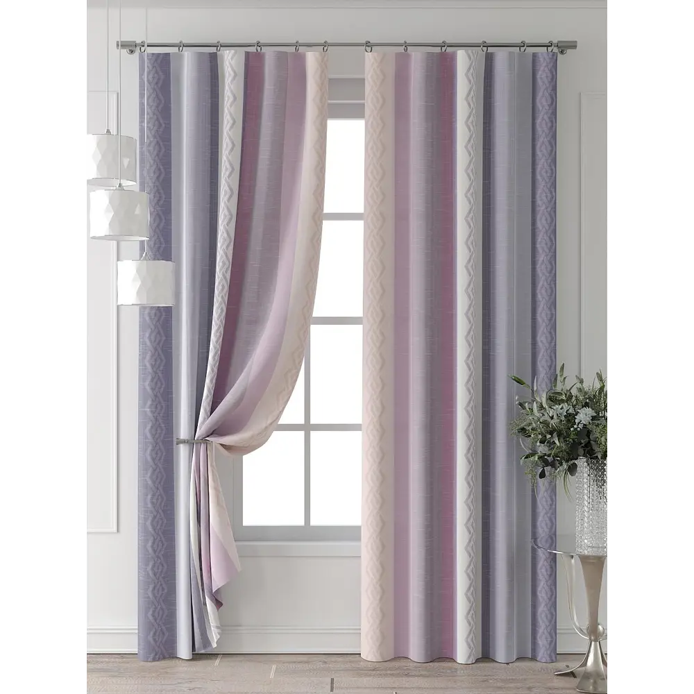 Фото 7 Комплект штор Comfy way Форнерс - 277 - 240 см CW709277240-240 на шторной ленте 240x150 см цвет розовый Фото 7 Комплект штор Comfy way Форнерс - 277 - 240 см CW709277240-240 на шторной ленте 240x150 см цвет розовый
