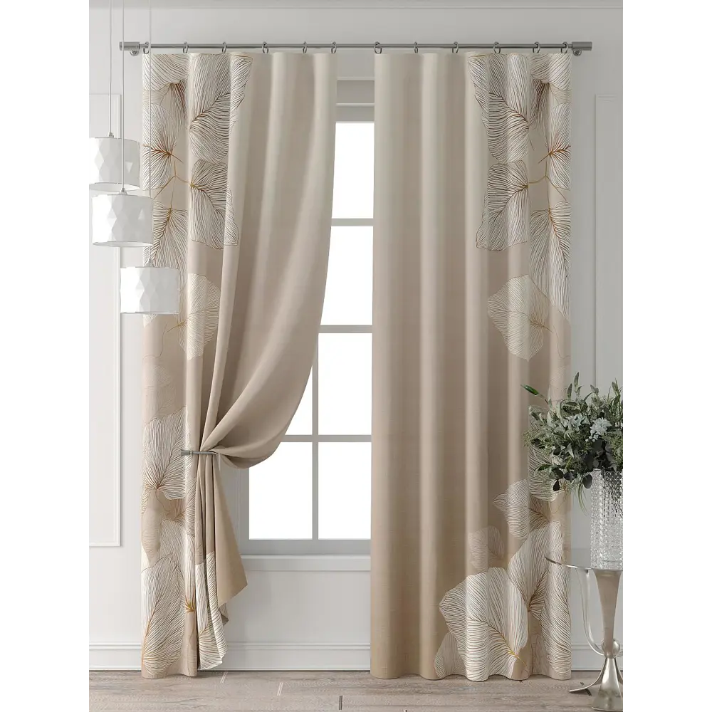 Фото 7 Комплект штор Comfy way Форнерс - 244 - 260 см CW709244260-260 на шторной ленте 260x150 см цвет бежевый Фото 7 Комплект штор Comfy way Форнерс - 244 - 260 см CW709244260-260 на шторной ленте 260x150 см цвет бежевый
