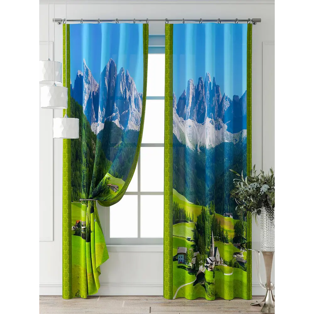 Фото 6 Комплект штор Comfy way Фриости - 01 - 260 см CW711001260-260 на шторной ленте 260x150 см цвет зеленый Фото 6 Комплект штор Comfy way Фриости - 01 - 260 см CW711001260-260 на шторной ленте 260x150 см цвет зеленый