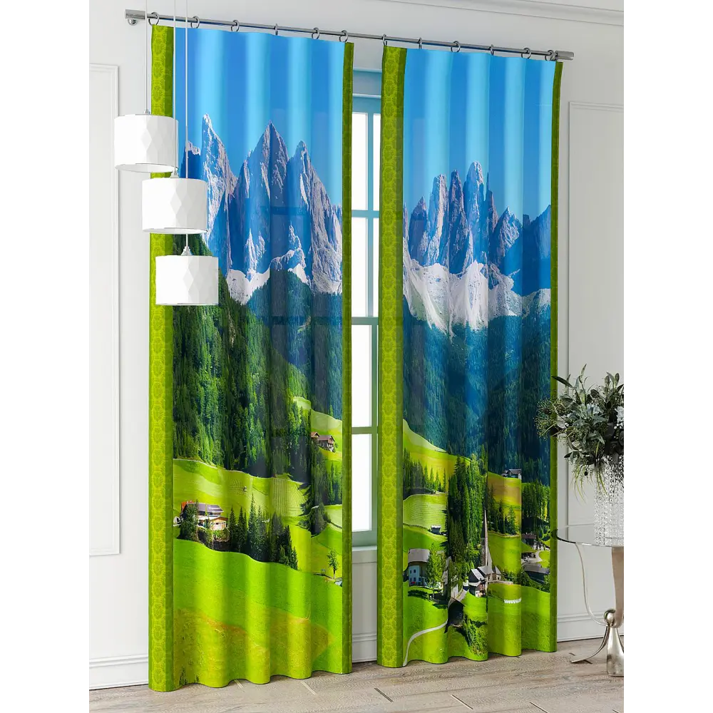 Фото 2 Комплект штор Comfy way Фриости - 01 - 260 см CW711001260-260 на шторной ленте 260x150 см цвет зеленый Фото 2 Комплект штор Comfy way Фриости - 01 - 260 см CW711001260-260 на шторной ленте 260x150 см цвет зеленый