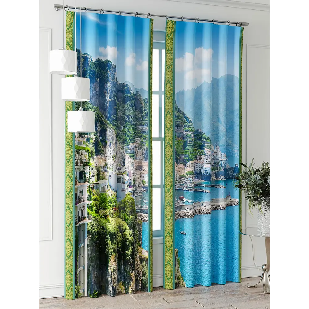 Фото 2 Комплект штор Comfy way Фриости - 04 - 260 см CW711004260-260 на шторной ленте 260x150 см цвет зеленый Фото 2 Комплект штор Comfy way Фриости - 04 - 260 см CW711004260-260 на шторной ленте 260x150 см цвет зеленый