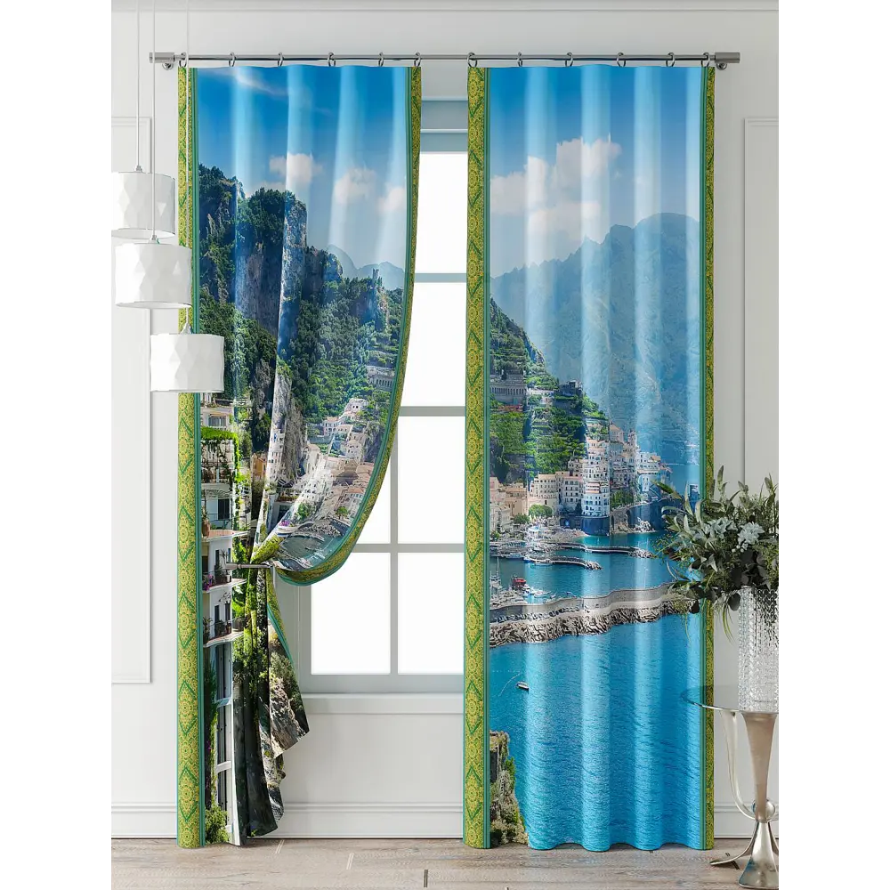 Фото 6 Комплект штор Comfy way Фриости - 04 - 260 см CW711004260-260 на шторной ленте 260x150 см цвет зеленый Фото 6 Комплект штор Comfy way Фриости - 04 - 260 см CW711004260-260 на шторной ленте 260x150 см цвет зеленый