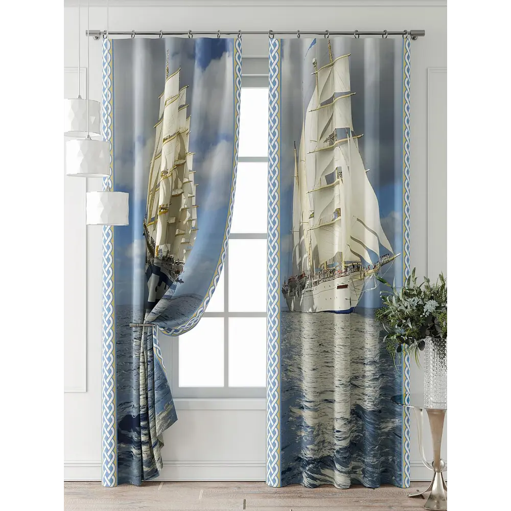Фото 6 Комплект штор Comfy way Фриости - 06 - 260 см CW711006260-260 на шторной ленте 260x150 см цвет синий Фото 6 Комплект штор Comfy way Фриости - 06 - 260 см CW711006260-260 на шторной ленте 260x150 см цвет синий