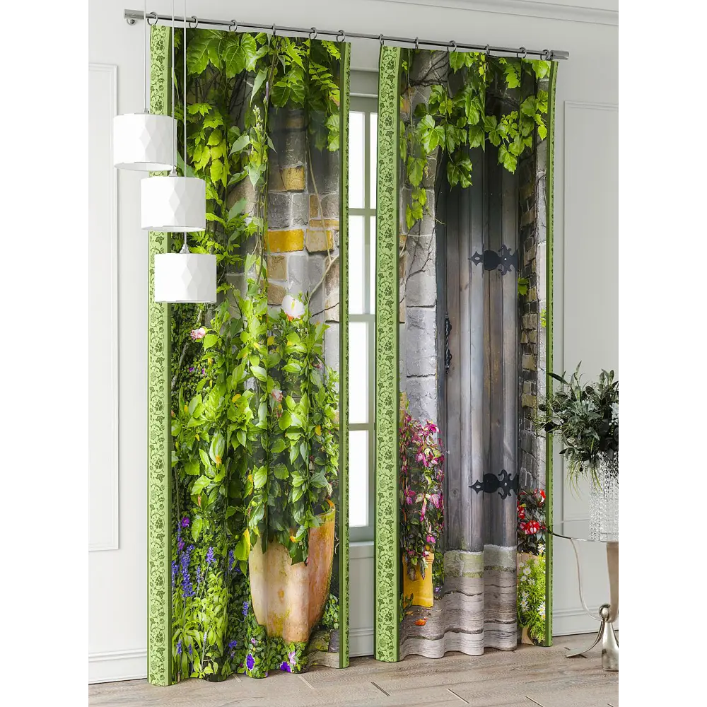 Фото 2 Комплект штор Comfy way Фриости - 14 - 260 см CW711014260-260 на шторной ленте 260x150 см цвет зеленый Фото 2 Комплект штор Comfy way Фриости - 14 - 260 см CW711014260-260 на шторной ленте 260x150 см цвет зеленый