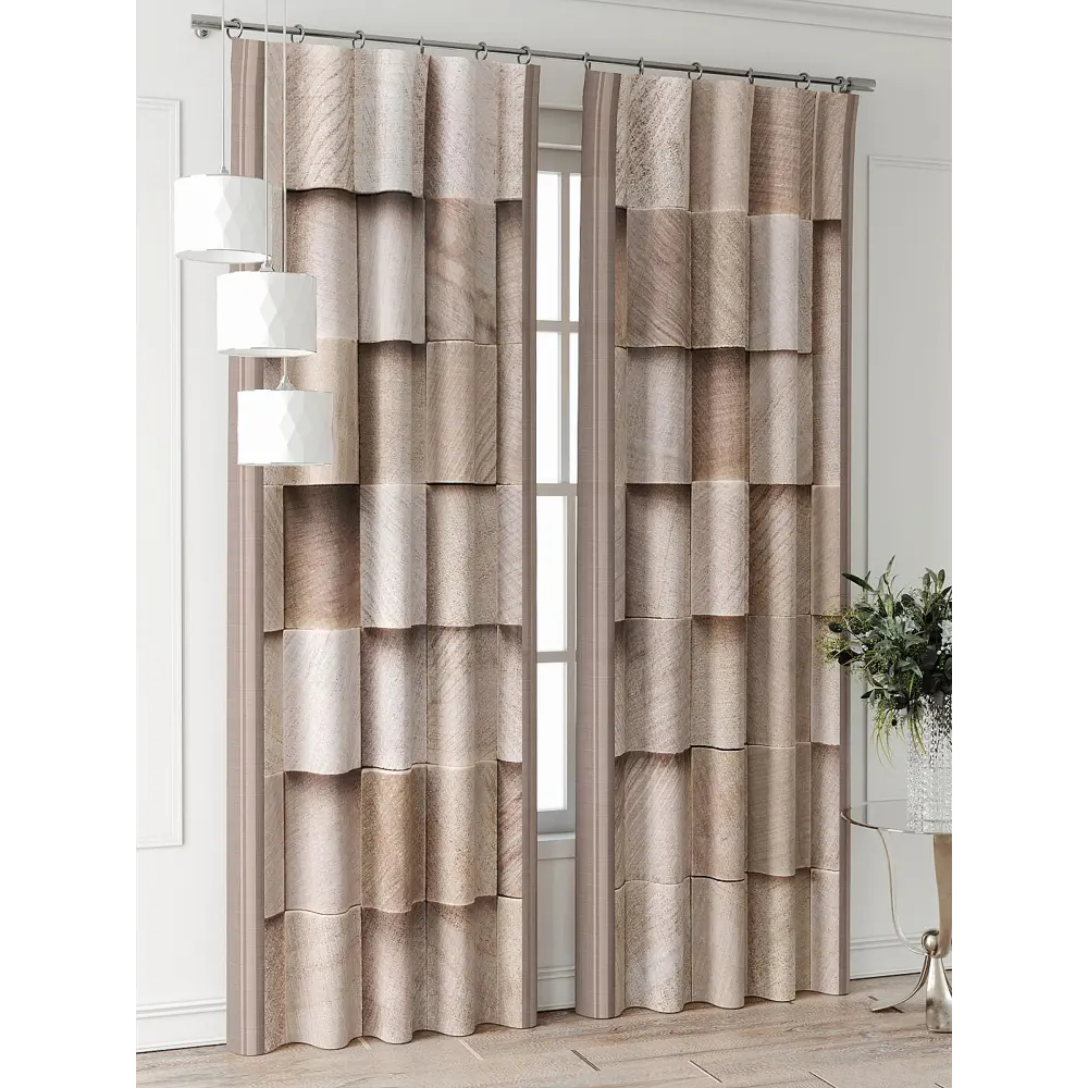 Фото 2 Комплект штор Comfy way Фриости - 57 - 260 см CW711057260-260 на шторной ленте 260x150 см цвет бежевый Фото 2 Комплект штор Comfy way Фриости - 57 - 260 см CW711057260-260 на шторной ленте 260x150 см цвет бежевый
